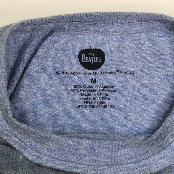 The Beatles T-Shirt Womens Medium Heather Blue American Flag Photo First Tour - Picture 2 of 5
